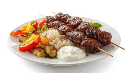 High Detail Studio Shot of Healthy Grilled Meat and Vegetables