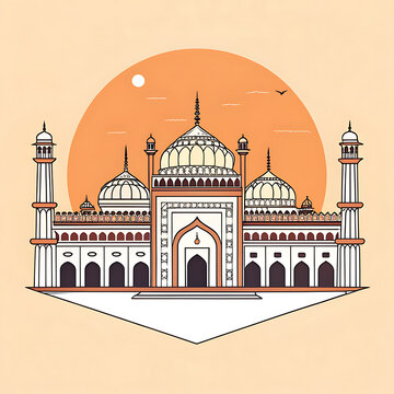 Flat geometric depiction of Lucknow Bara Imambara.