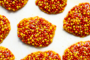 Wholegrain mustard seeds in brine