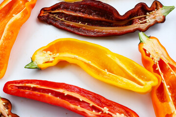 Palermo sweet chilli pepper on white background.