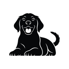 Friendly labrador puppy silhouette vector logo design
