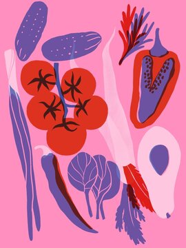 Fruits and vegetables illustration