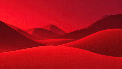 Abstract Red Dunes Landscape with Dramatic Lighting and Smooth Curves.
