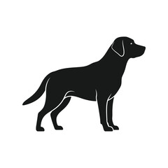 Black labrador retriever dog silhouette vector icon