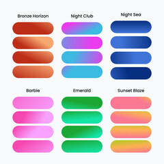 Obraz premium High quality gradient bundle with elegant chromatic transitions. Ideal for upscale branding, editorial prints, stylish fashion visuals, and modern digital design projects