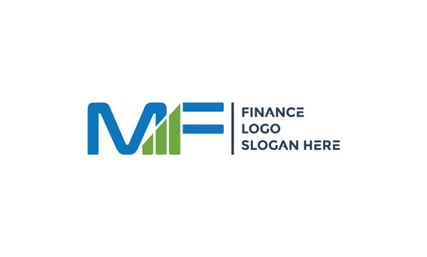 Letter MF Logo on Financial Chart Vector Template