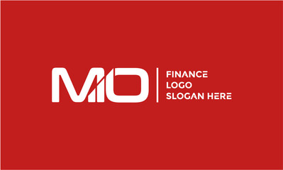 Letter MO Logo on Financial Chart Vector Template