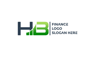 Letter HB Logo Design Financial Chart Vector Template
