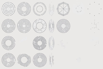 Grid of 30 Abstract Circular and Polygonal Icons