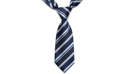 Obraz premium Elevate your style with this classic striped tie for a polished and professional look on white backdrop
