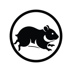 Black running rodent logo icon vector design
