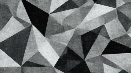 Urban camouflage design features grayscale tones and geometric shapes creating an abstract textured pattern, ideal for a modern, edgy aesthetic background.