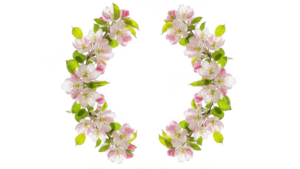 Flower wreath isolated on transparent background