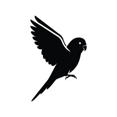 Obraz premium Flying parrot bird silhouette logo vector icon design