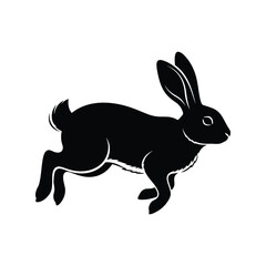Leaping rabbit silhouette vector icon design