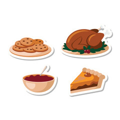 “Christmas Holiday Food Set – Cookies, Roasted Turkey, Soup & Pie Illustration Pack”
