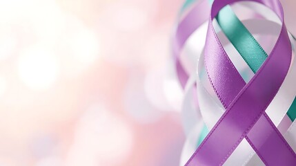 IWD Background: Ribbon of Solidarity with Copy Space