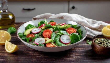 Fresh and healthy Greek salad with feta cheese, olives, and vegetables on a plate for a vegetarian mealFresh and healthy Greek salad with feta cheese, olives, and vegetables on a plate for a vegetaria