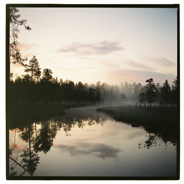 foggy river in finland
