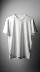 White TShirt Floating in MidAir Against a Gray Background.