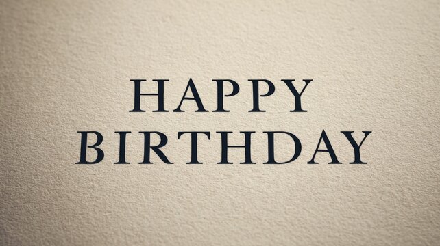 Minimalist stylish birthday background with simple 'happy birthday' text in soft tones for festive celebration, greeting card design, and party decoration concept