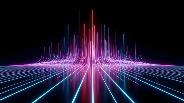 Neon light lines abstract