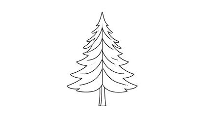 Fototapeta premium Evergreen Tree Silhouette Cutout PNG