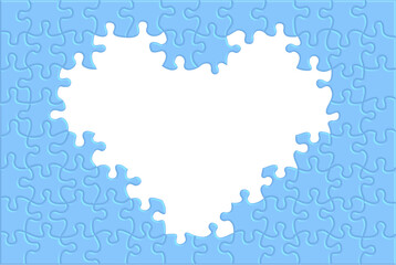 ジグソーフレーム・ハートブルー
