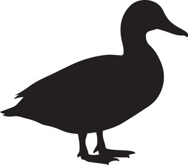 duck side view silhouette vector flat illustration design