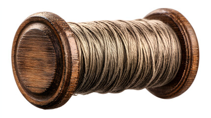 Vintage Wooden Spool with Thread