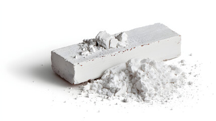 Block of White Chalk with Powder