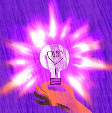 Lightning lamp in the hand