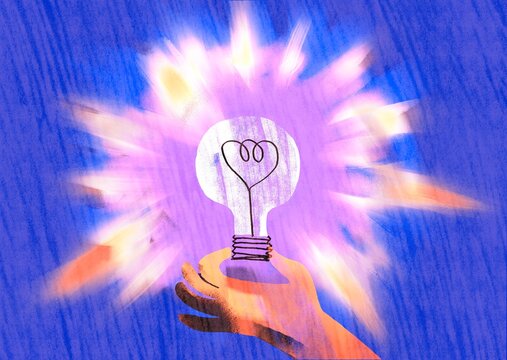 Lightning lamp in the hand