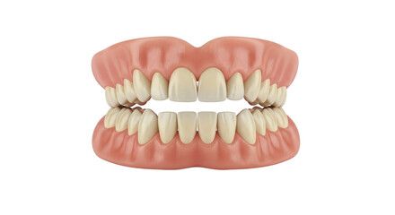 Obraz premium Creative dentures complete set of teeth presentation showing dentures, teeth, dental concept suitable for advertising or e-commerce design