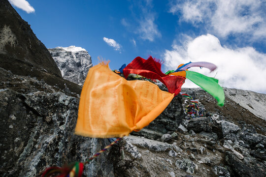 prayer flags in himalayas