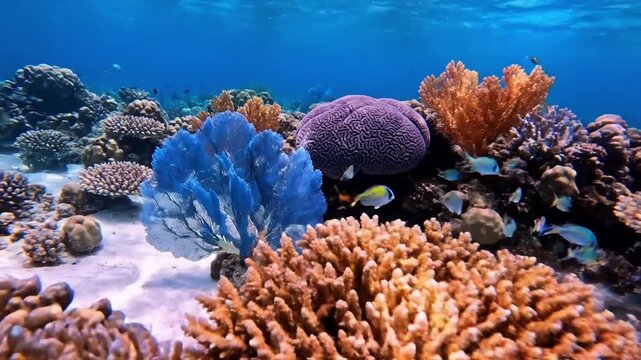 An intimate close up exploration of the delicate polyps and complex skeletal structures of hard and soft corals, highlighting their unique biological forms.