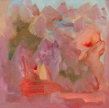 Garden at Dusk, Abstract Oil Painting.