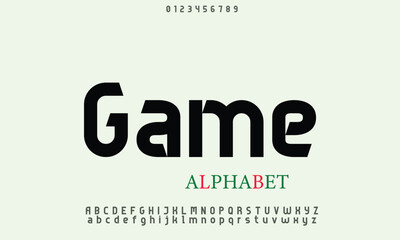 Game Sans Serif 7 alphabet letters font for logo