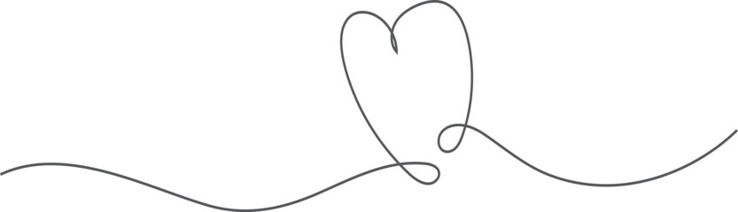Vector illustration of a heart shape made from a needle and fishing hooks, symbolizing love and romance with a black thread decoration