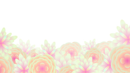 Soft Pastel Gradient Floral Border Vector Background with Copy Space