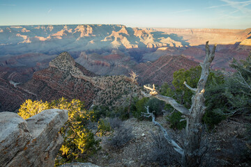 Spectacular view from the south rim of the Grand Canyon in Arizona, USA.
Views from various well-known and popular vantage points of the majestic Colorado River Canyon. Sunny day, summer season