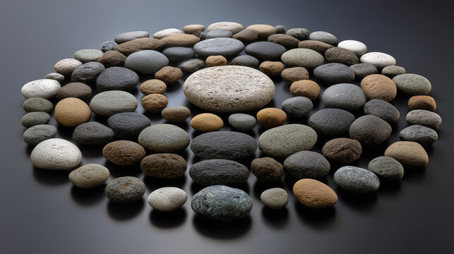 Natural round stone pattern calm meditation concept - Powered by Adobe