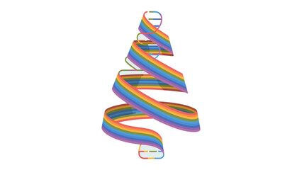 Ribbon of Pride: A spiral of rainbow-colored ribbons gracefully twists, embodying the vibrant spirit of inclusivity and the spectrum of human identities.