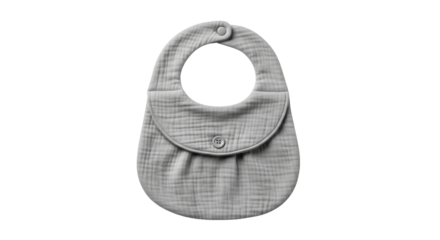 Gray Baby Bib Isolated on White product photography featuring bib, baby, infant isolated on white background for stock content use