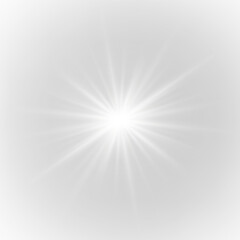 A bright flare spark stretches in smooth silver light. White rays shape a calm star glow in open space. The shimmer appears soft and evenly dispersed.PNG