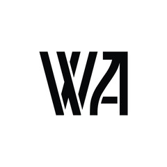 WA monogram logo design letter text name symbol monochrome logotype alphabet character simple logo