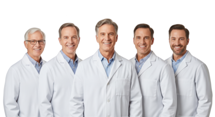 Modern group of smiling medical professionals still life photo highlighting doctors, medical, professionals ideal for branding or digital marketing content