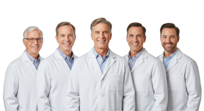 Modern group of smiling medical professionals still life photo highlighting doctors, medical, professionals ideal for branding or digital marketing content