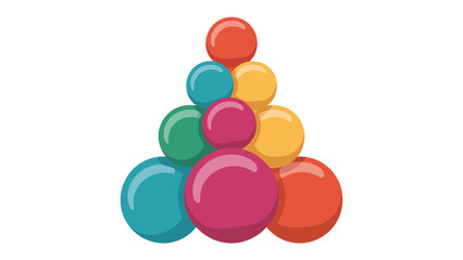 Stacked Spheres: A collection of vibrant, colorful spheres, meticulously arranged in a dynamic composition. A modern and eye-catching visual element.
