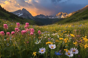 A vibrant field of wildflowers